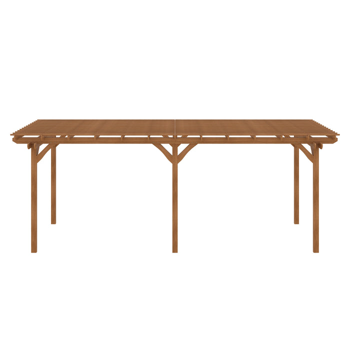 Outsunny 20' x 12' Outdoor Pergola, Wood Gazebo Grape Trellis with Stable Structure