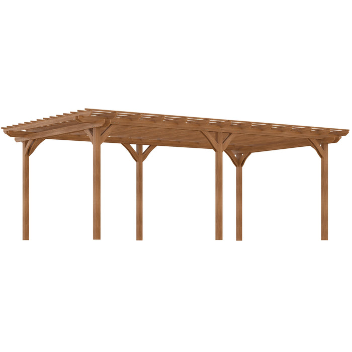 Outsunny 20' x 12' Outdoor Pergola, Wood Gazebo Grape Trellis with Stable Structure