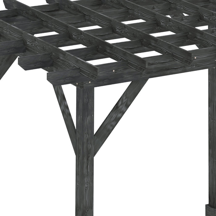 Outsunny 12' x 10' Patio Pergola, Weather-Resistant Cedar Wood, Vineyard, Ivy Vine, or Climbing Plants, Black