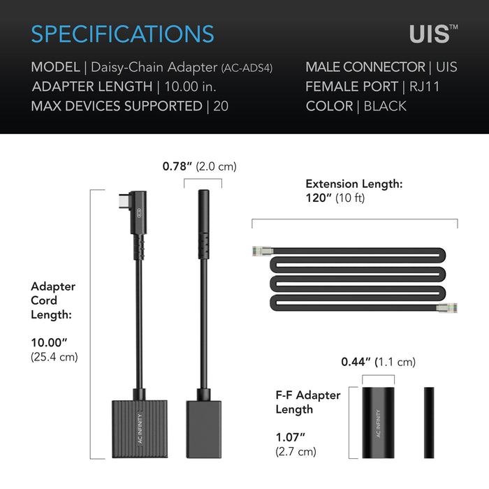 AC Infinity UIS Lighting Daisy-Chain Adapter Dongle