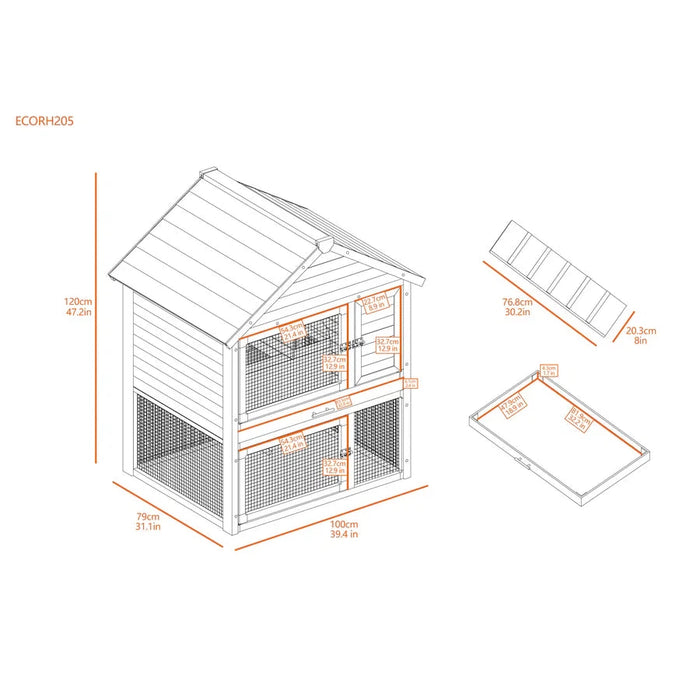 New Age Pet Huntington Townhouse Rabbit Hutch