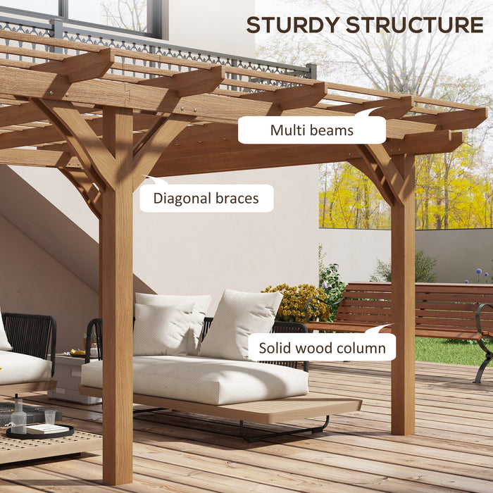 Outsunny 12' x 16' Outdoor Pergola Grape Trellis, Wood Gazebo