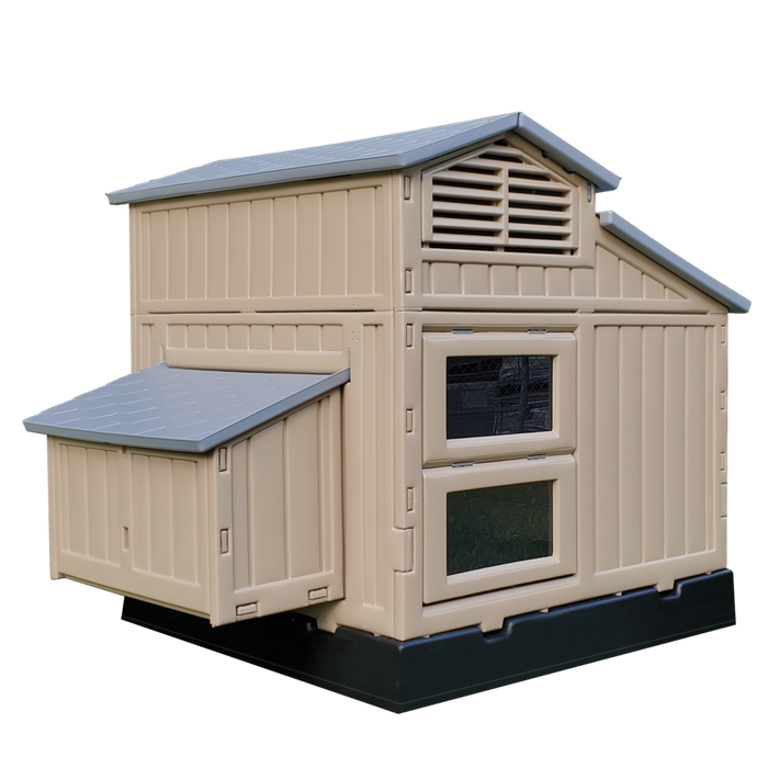 Snap Lock Dog House with Insulating Walls and Food Nook