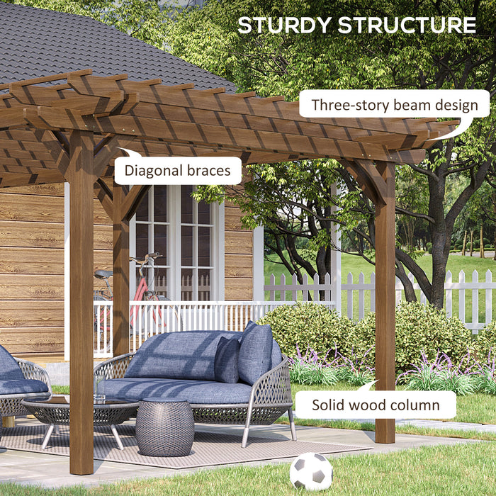 Outsunny 20' x 12' Outdoor Pergola, Wood Gazebo Grape Trellis with Stable Structure